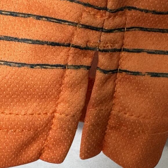 Pebble Beach Mens Large Dry-Luxe Performance Polo Shirt Blue Orange Ombre Stripe - Picture 5 of 10